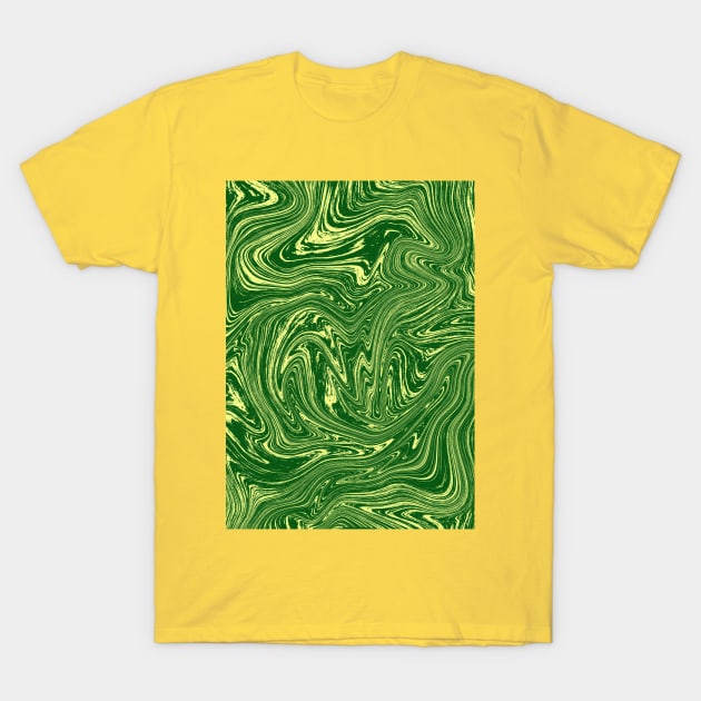 Green Grass Abstract Liquid T-Shirt by Creativedy Stuff